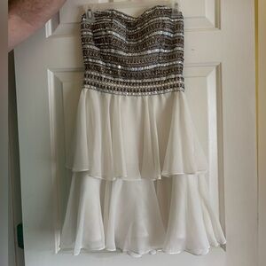 Beaded Strapless Formal Dress